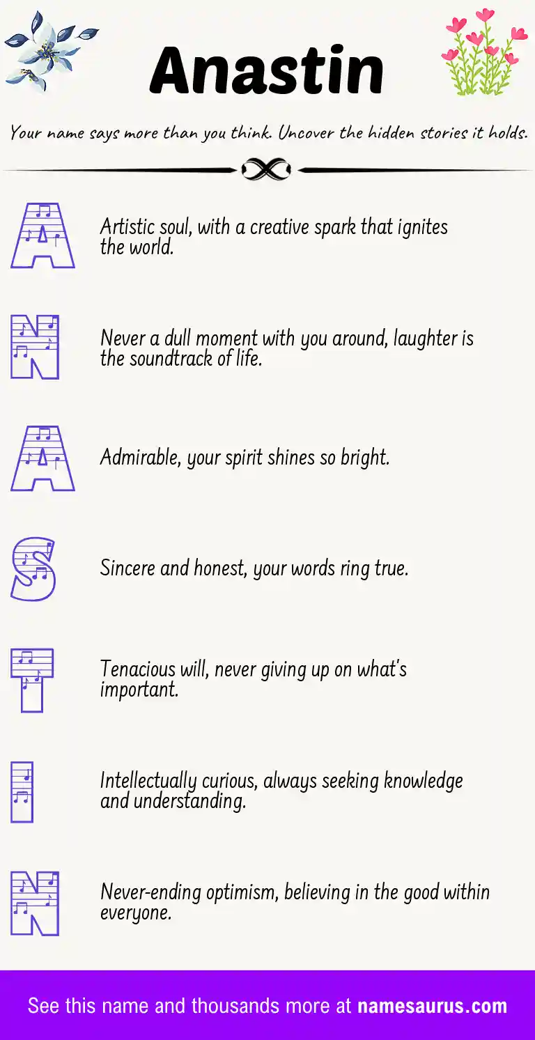 Acrostic poem about Anastin.