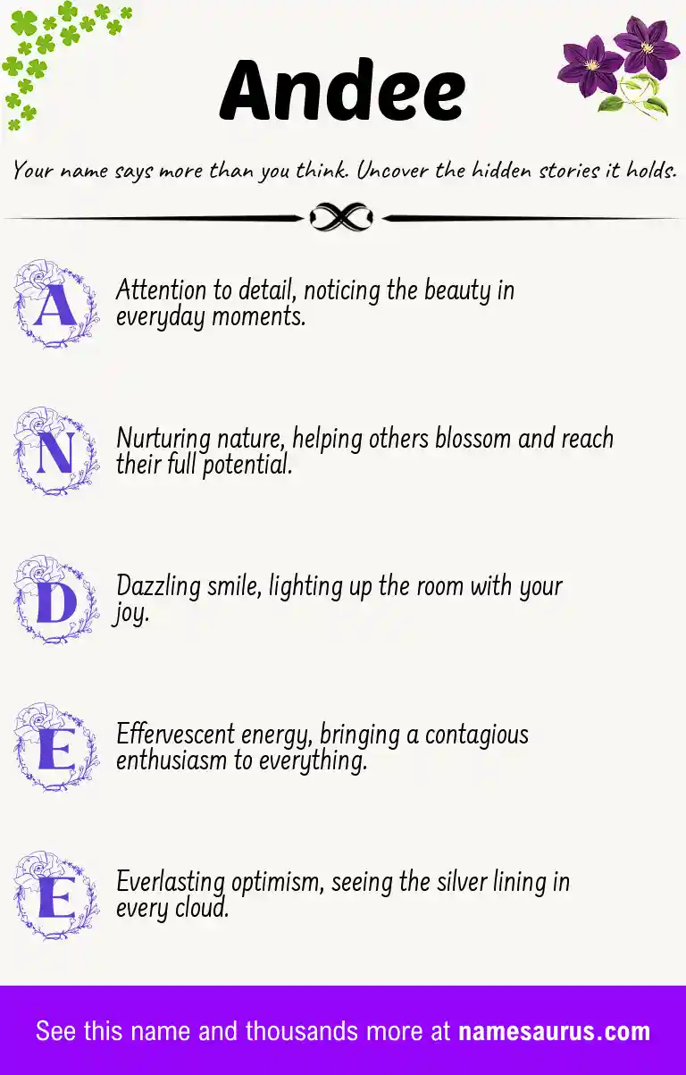 Acrostic poem about Andee.