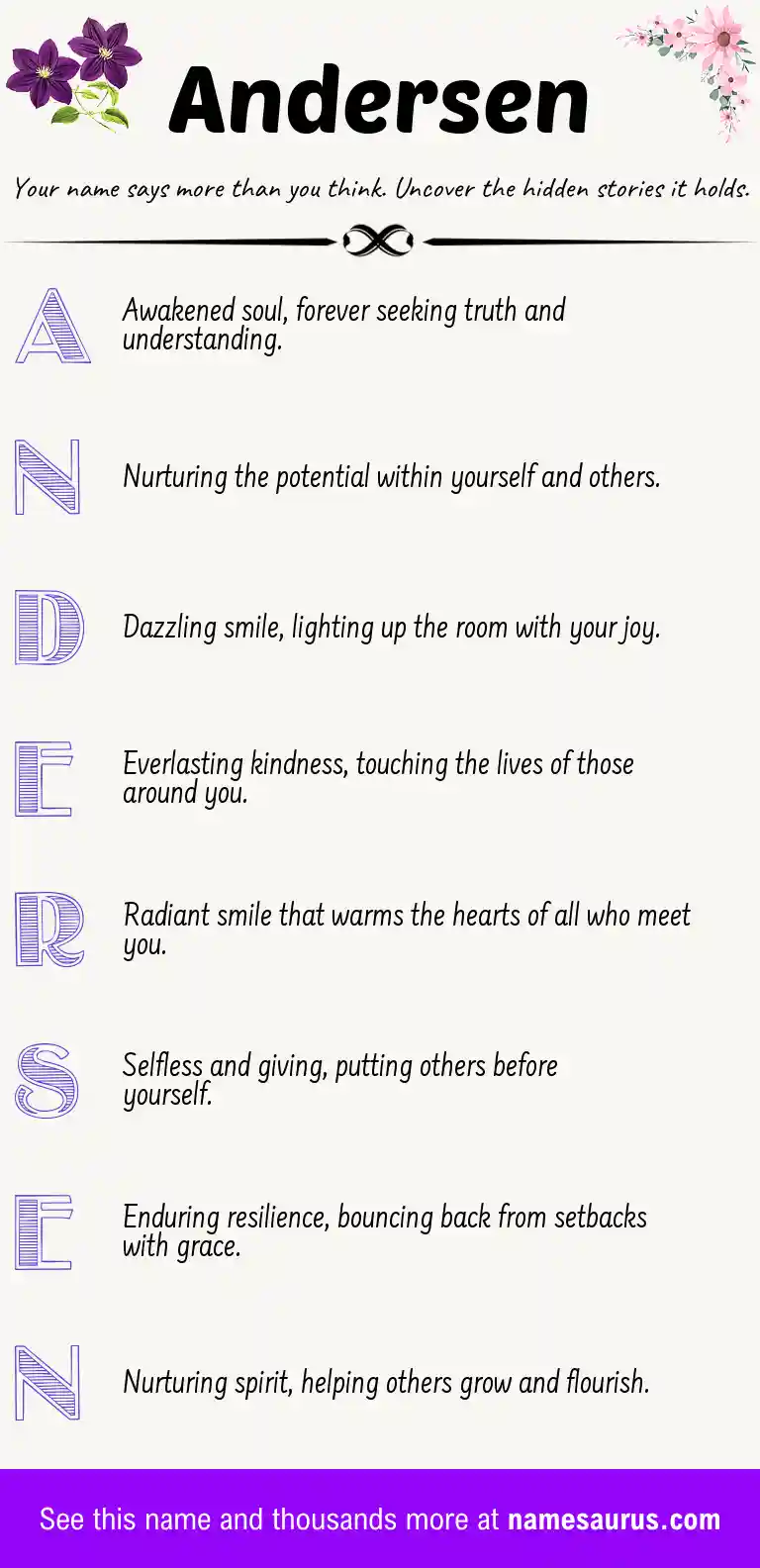 Acrostic poem about Andersen.