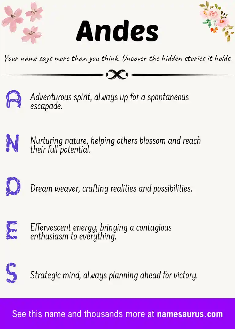 Acrostic poem about Andes.