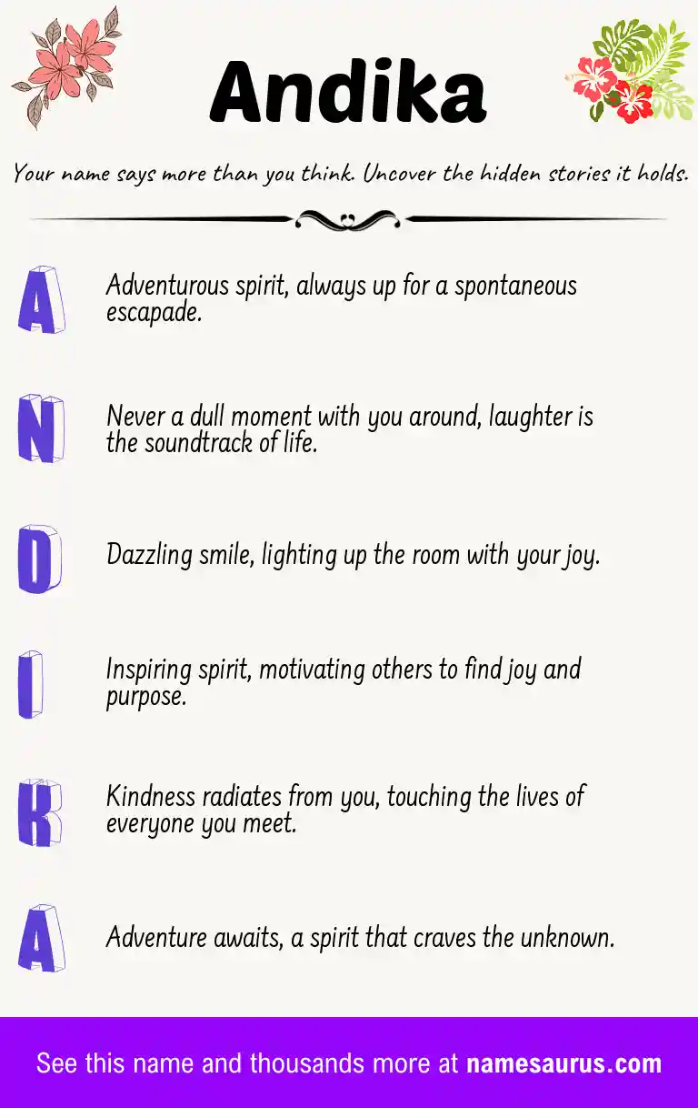 Acrostic poem about Andika.