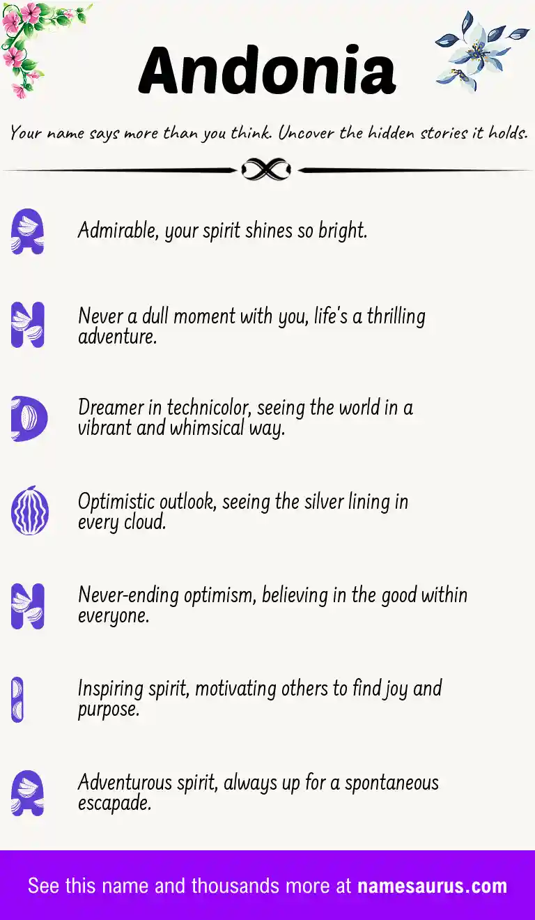 Acrostic poem about Andonia.