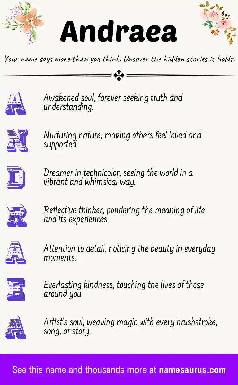 Acrostic poem about Andraea.