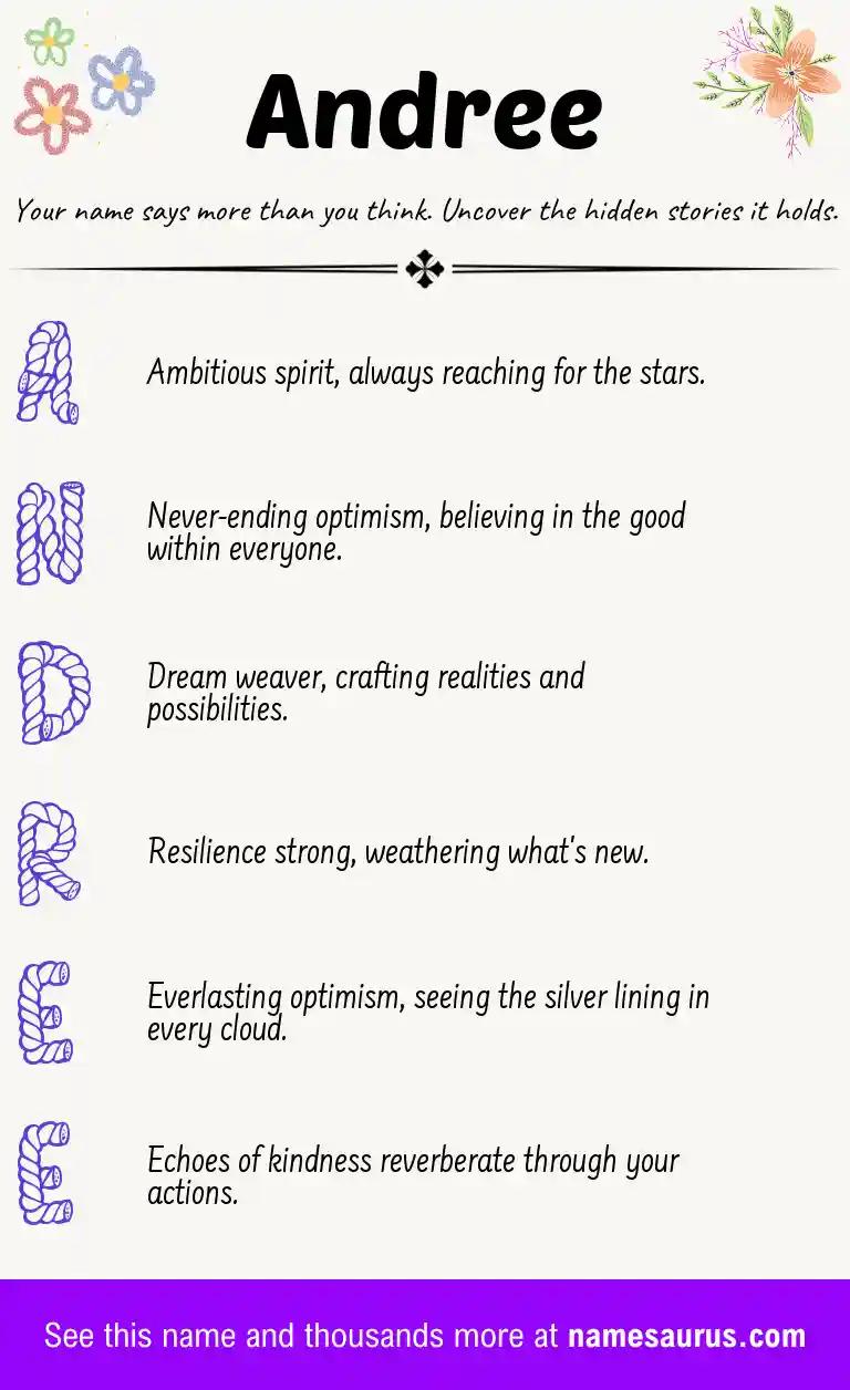 Acrostic poem about Andree.