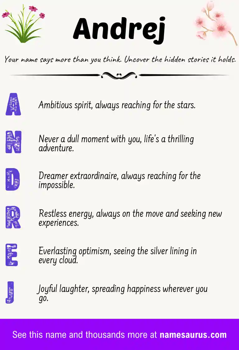 Acrostic poem about Andrej.