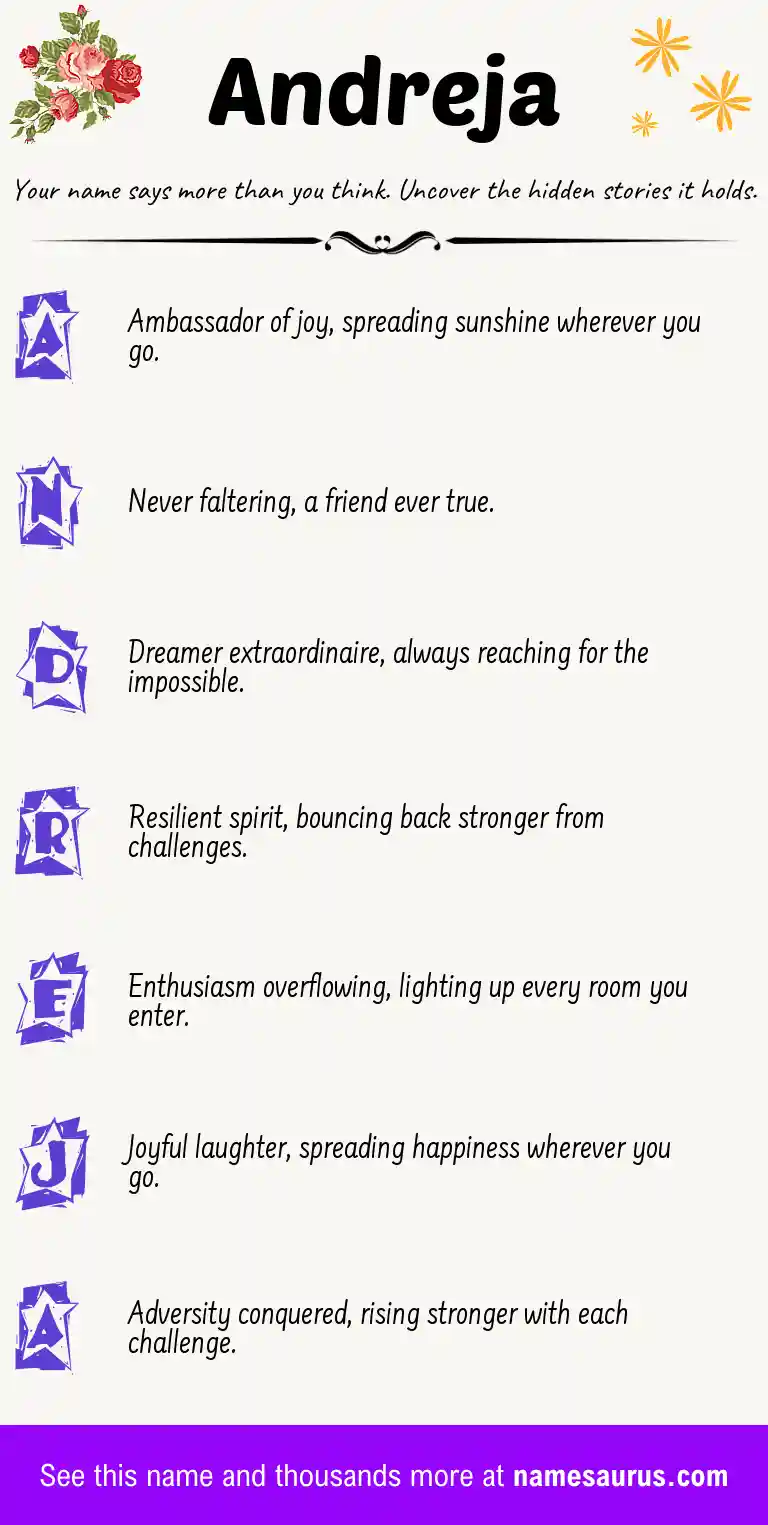 Acrostic poem about Andreja.
