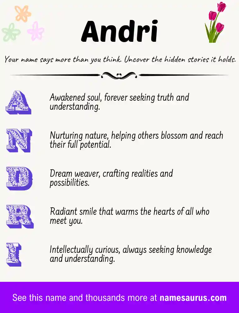 Acrostic poem about Andri.