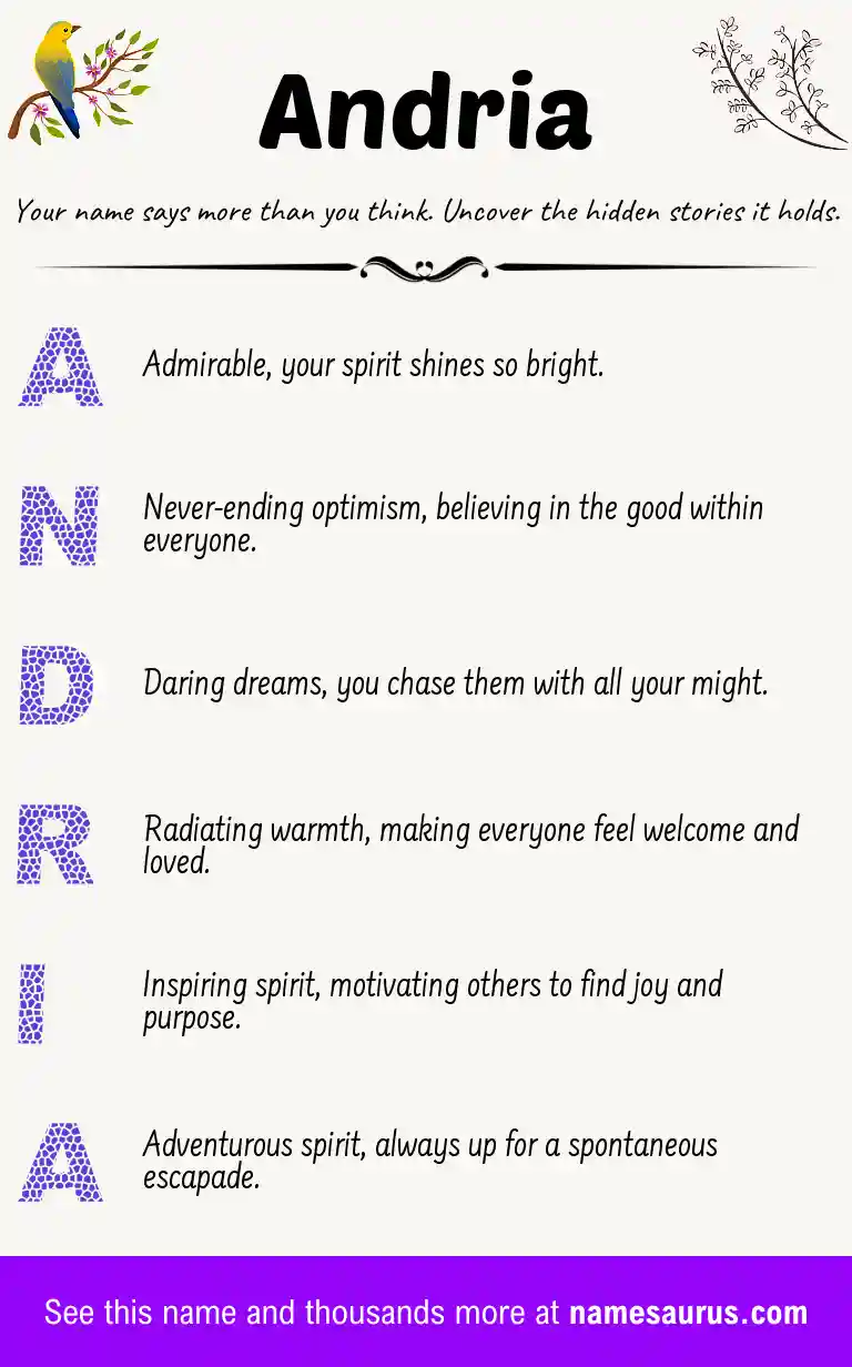 Acrostic poem about Andria.