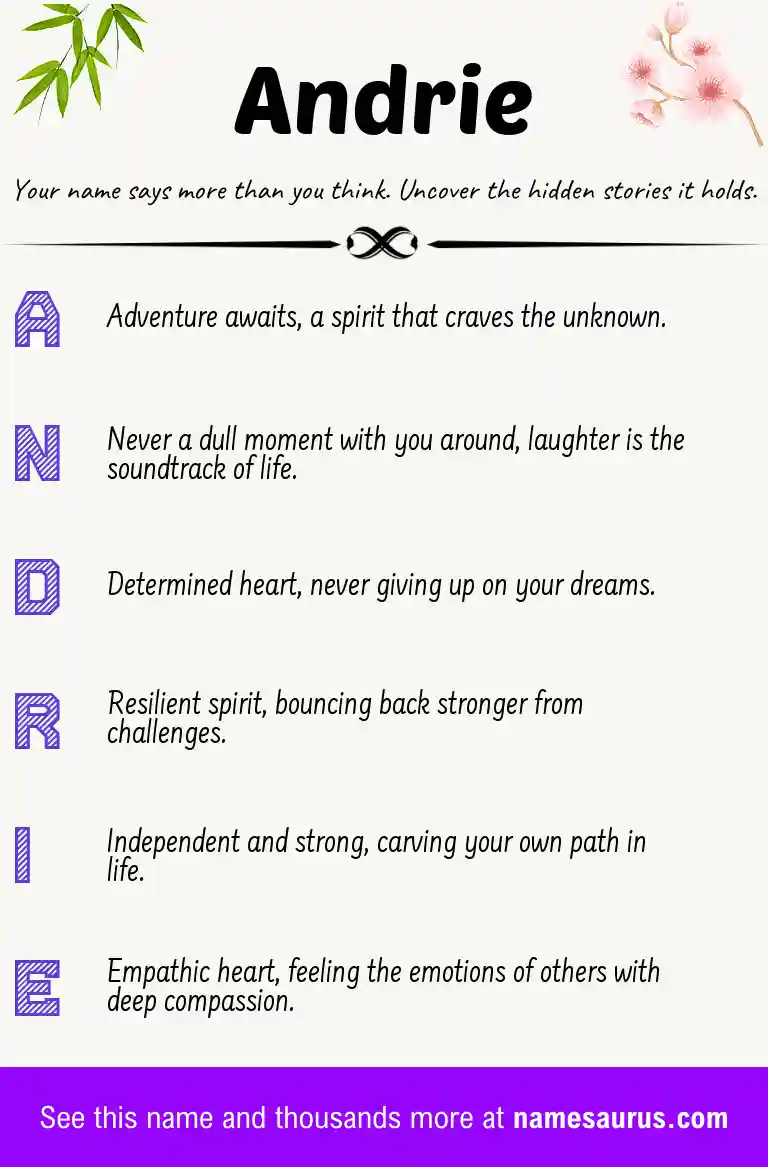 Acrostic poem about Andrie.