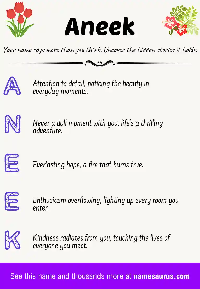 Acrostic poem about Aneek.