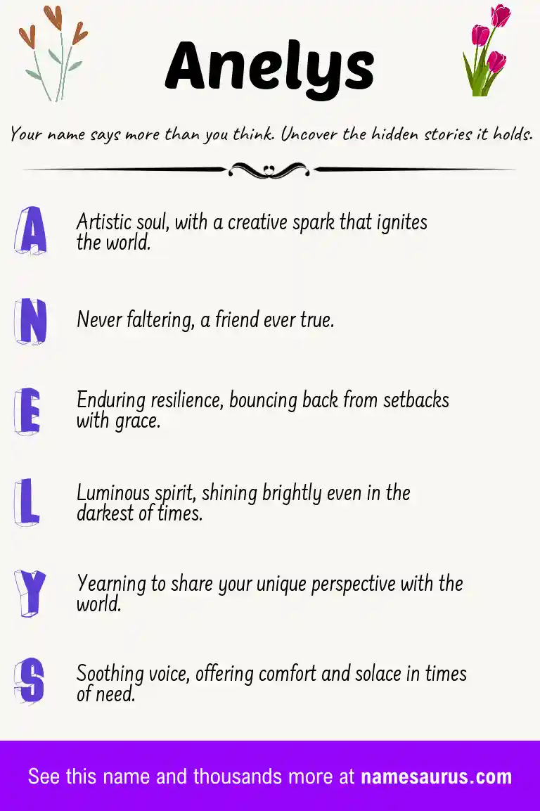 Acrostic poem about Anelys.