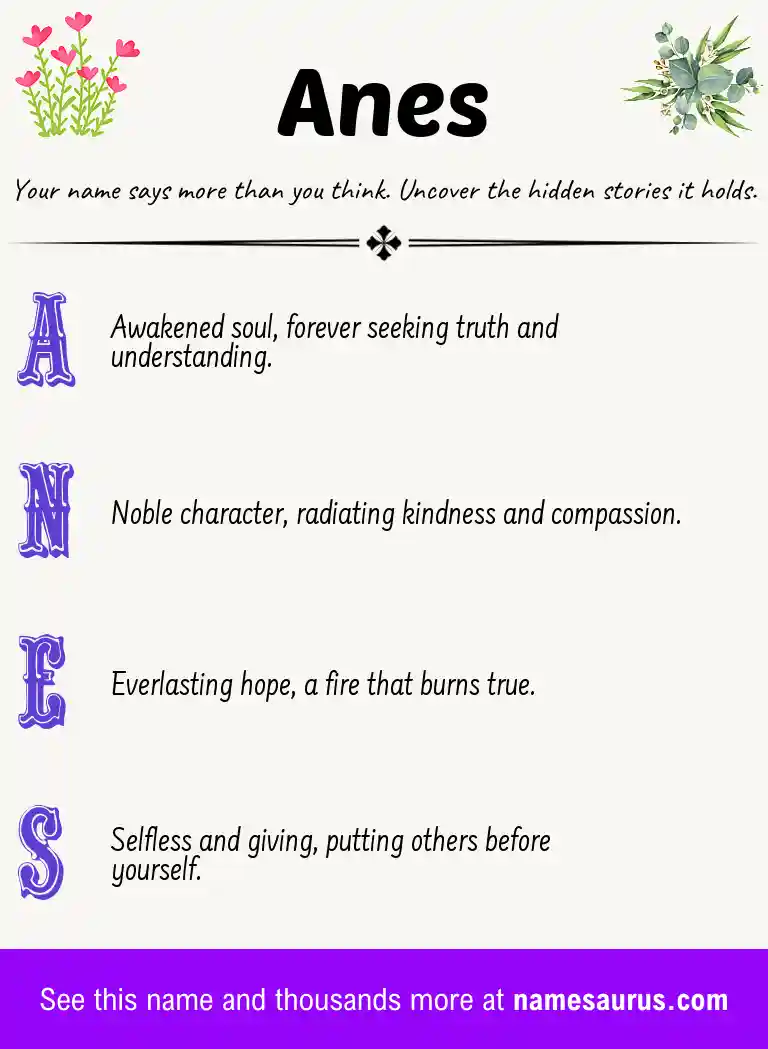Acrostic poem about Anes.