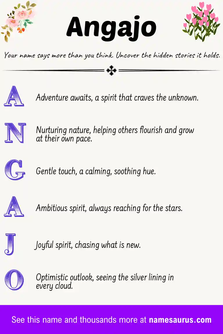 Acrostic poem about Angajo.