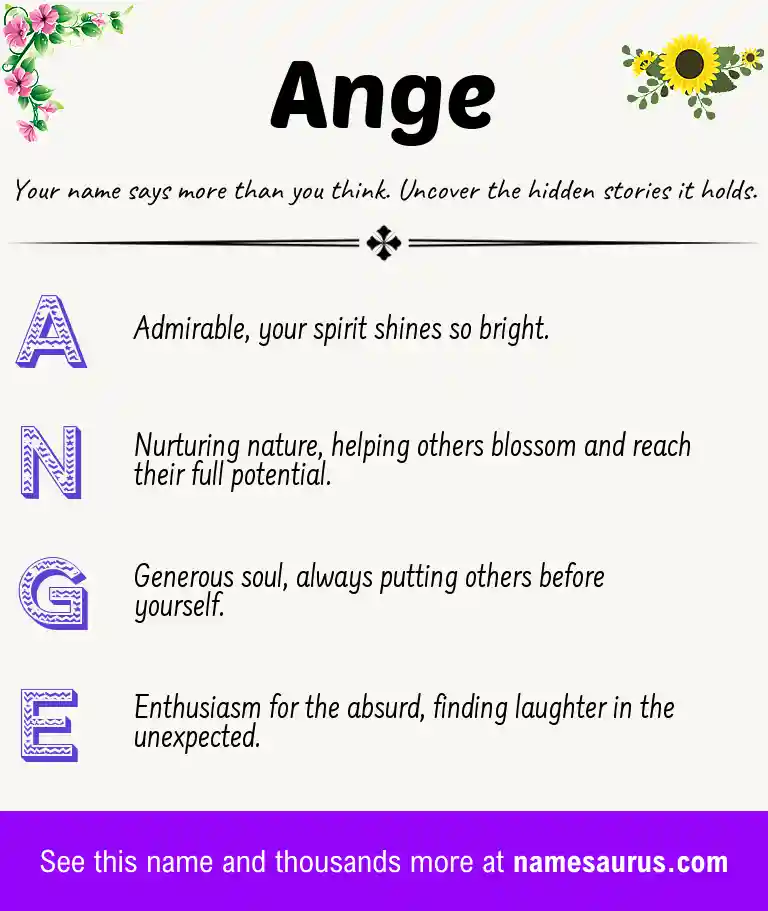 Acrostic poem about Ange.