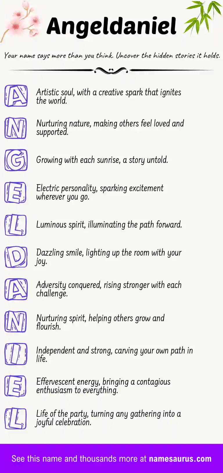 Acrostic poem about Angeldaniel.