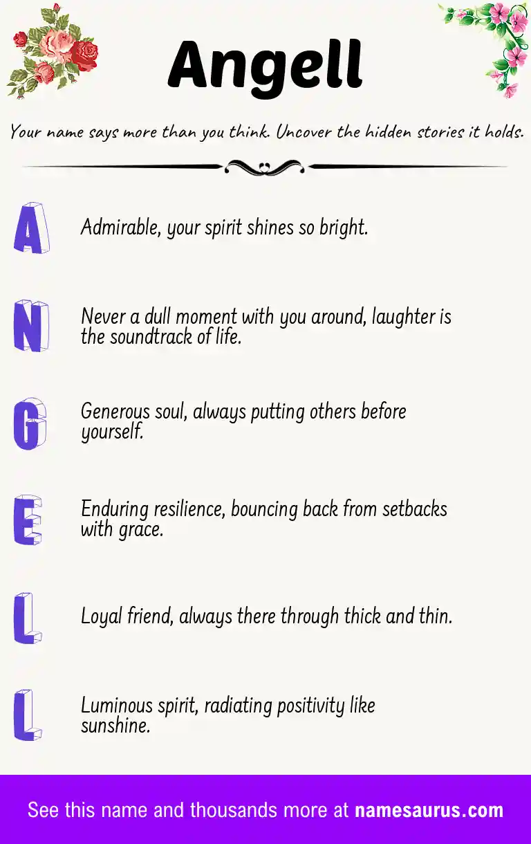 Acrostic poem about Angell.