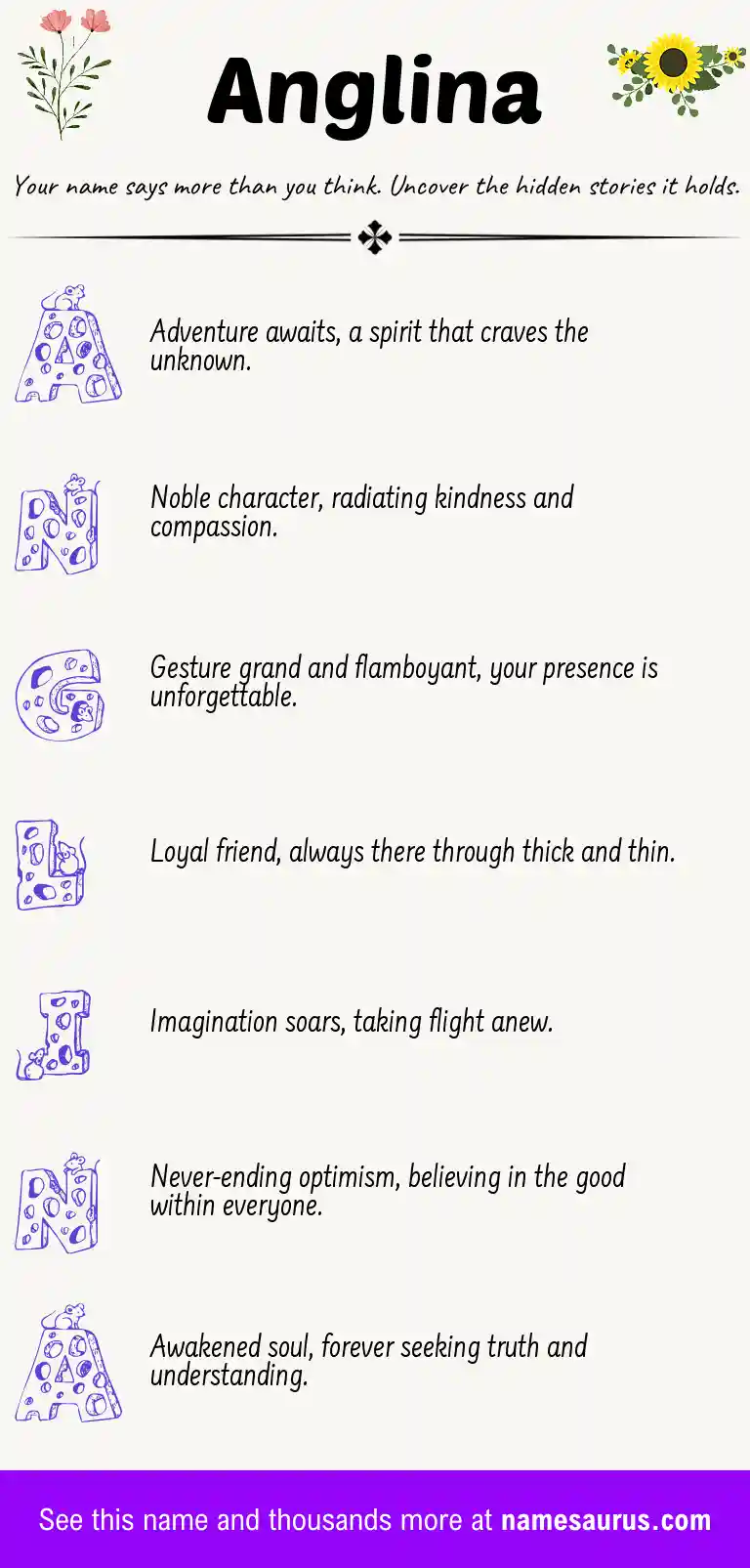 Acrostic poem about Anglina.