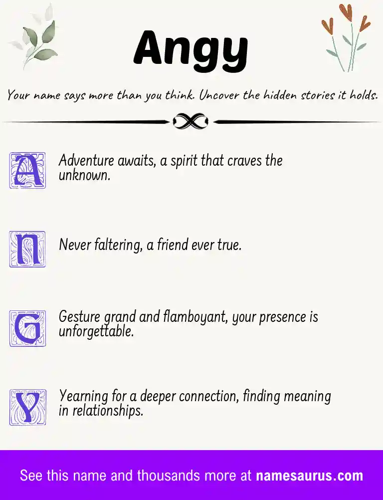 Acrostic poem about Angy.