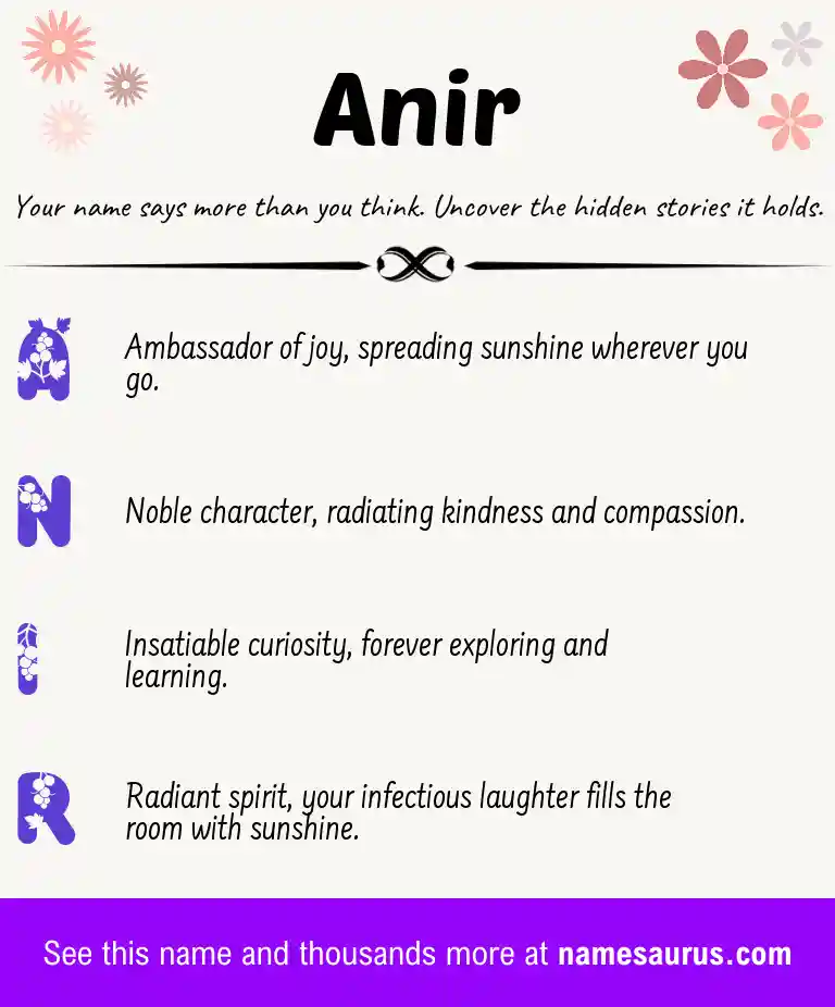 Acrostic poem about Anir.