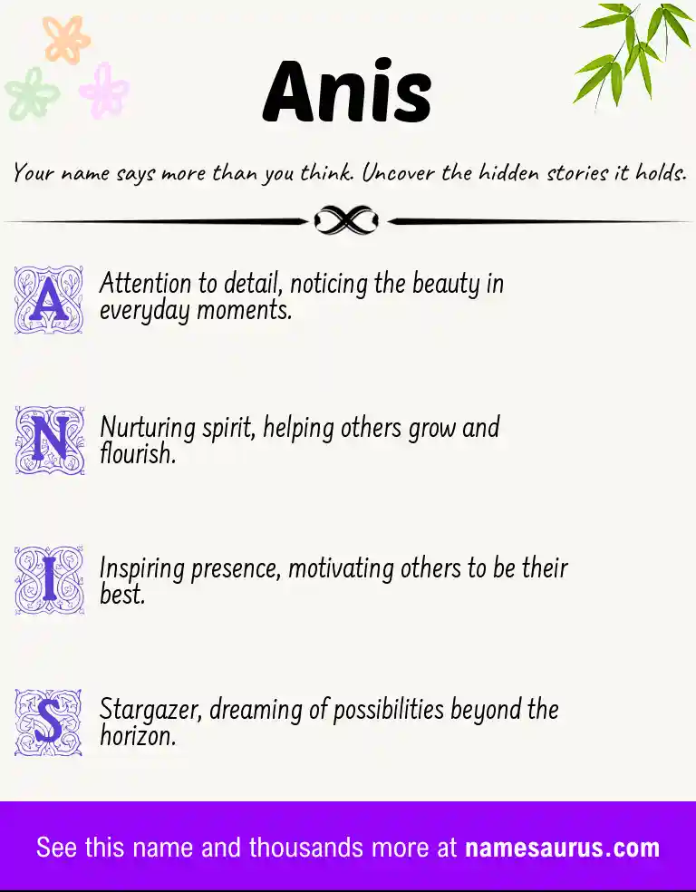 Acrostic poem about Anis.