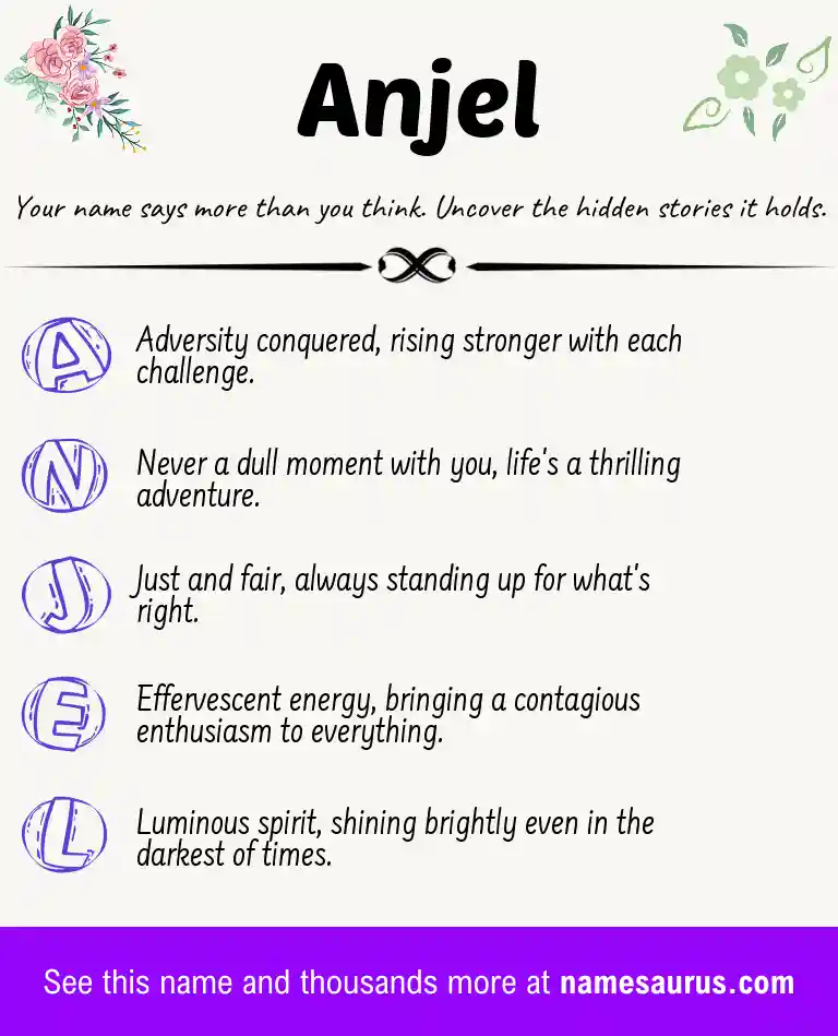 Acrostic poem about Anjel.