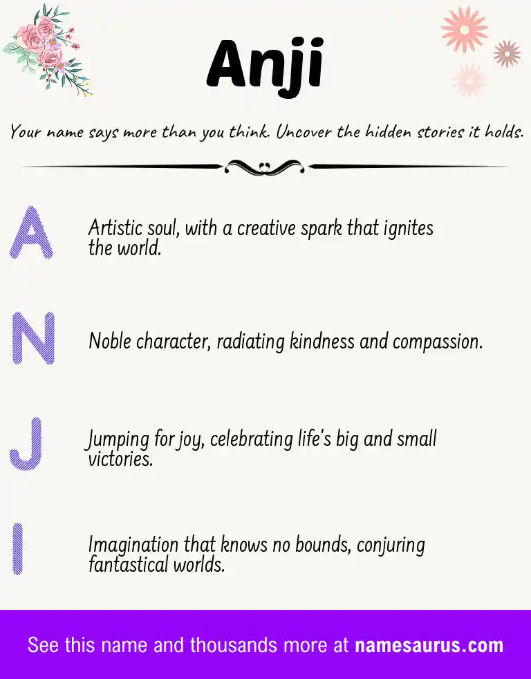 Acrostic poem about Anji.
