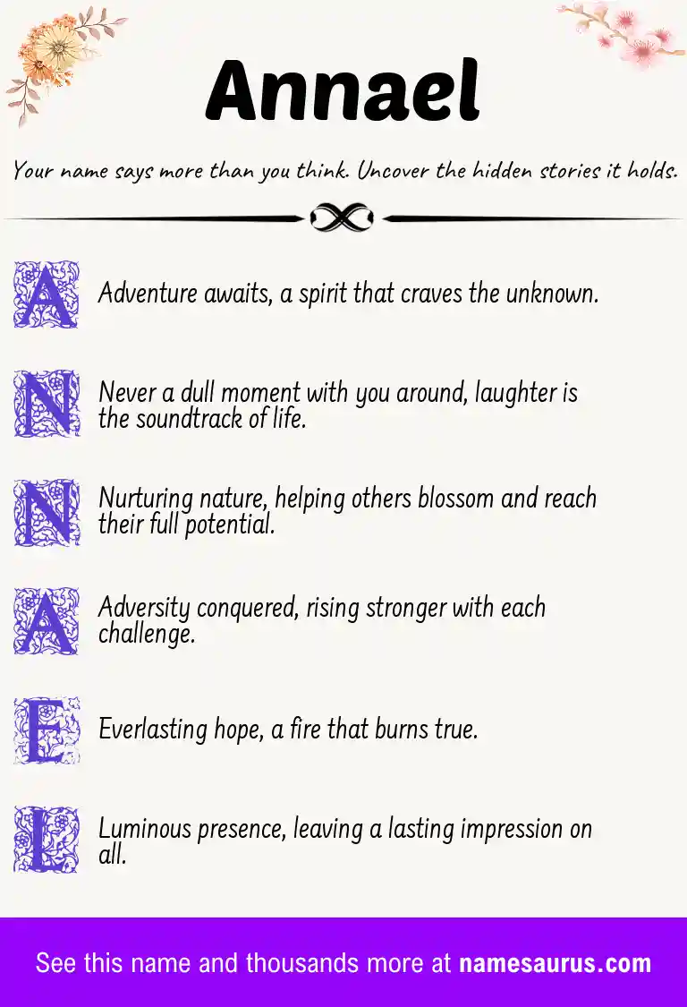 Acrostic poem about Annael.