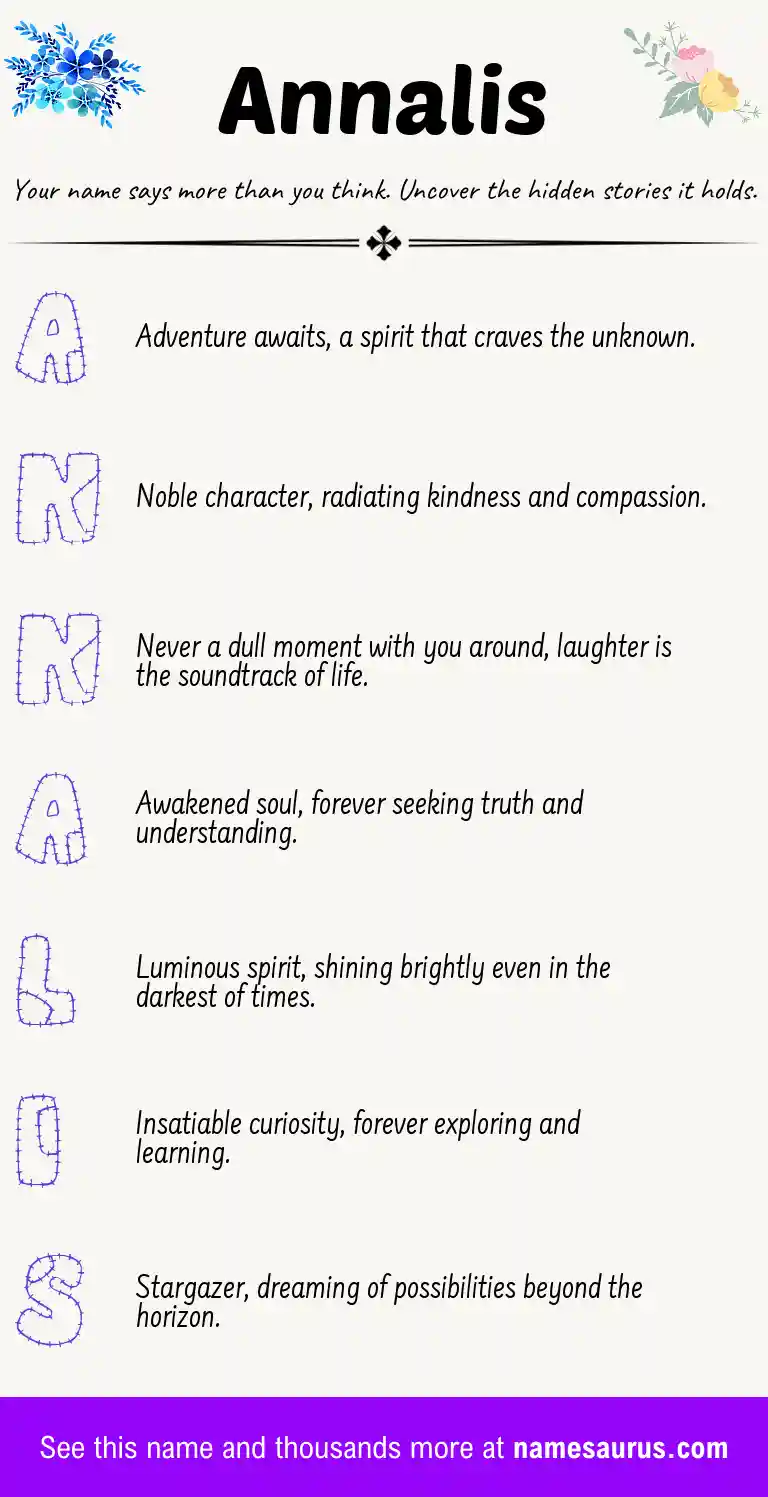 Acrostic poem about Annalis.