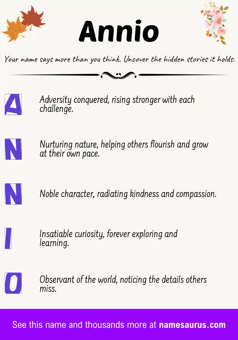 Acrostic poem about Annio.