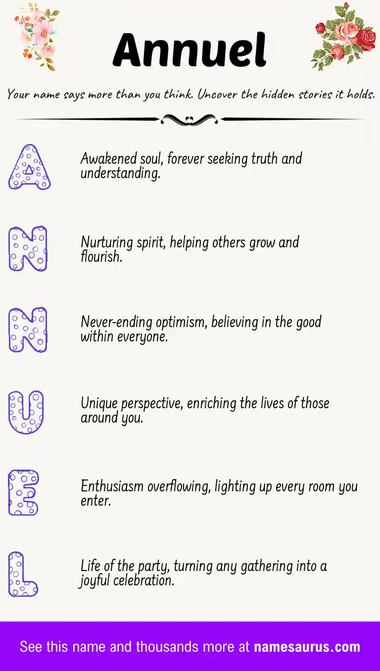 Acrostic poem about Annuel.