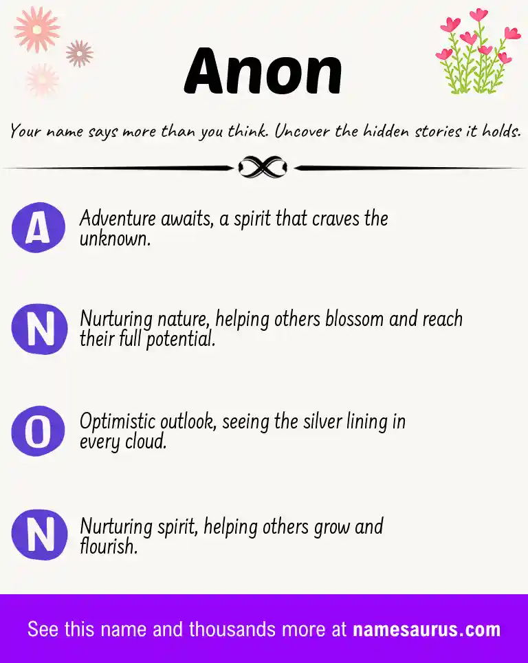 Acrostic poem about Anon.