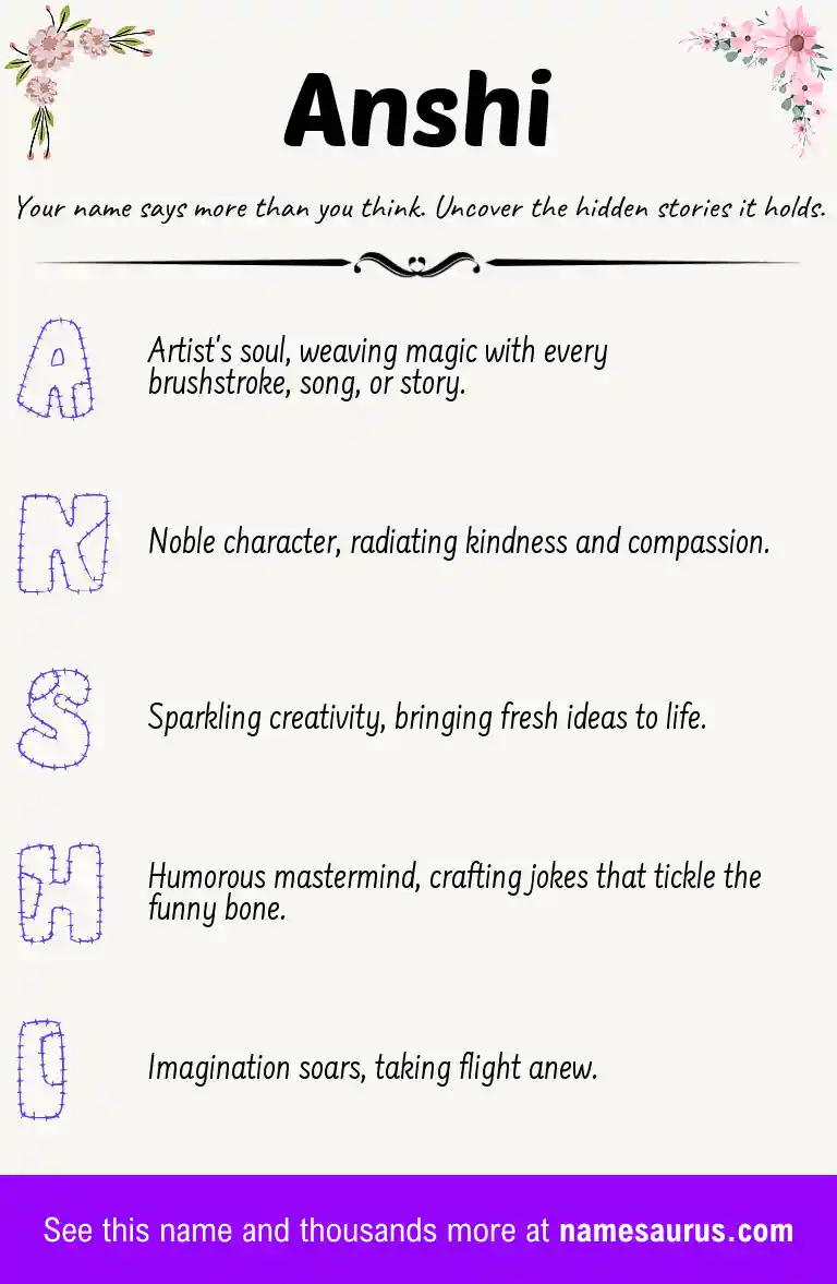 Acrostic poem about Anshi.