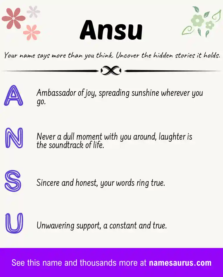 Acrostic poem about Ansu.