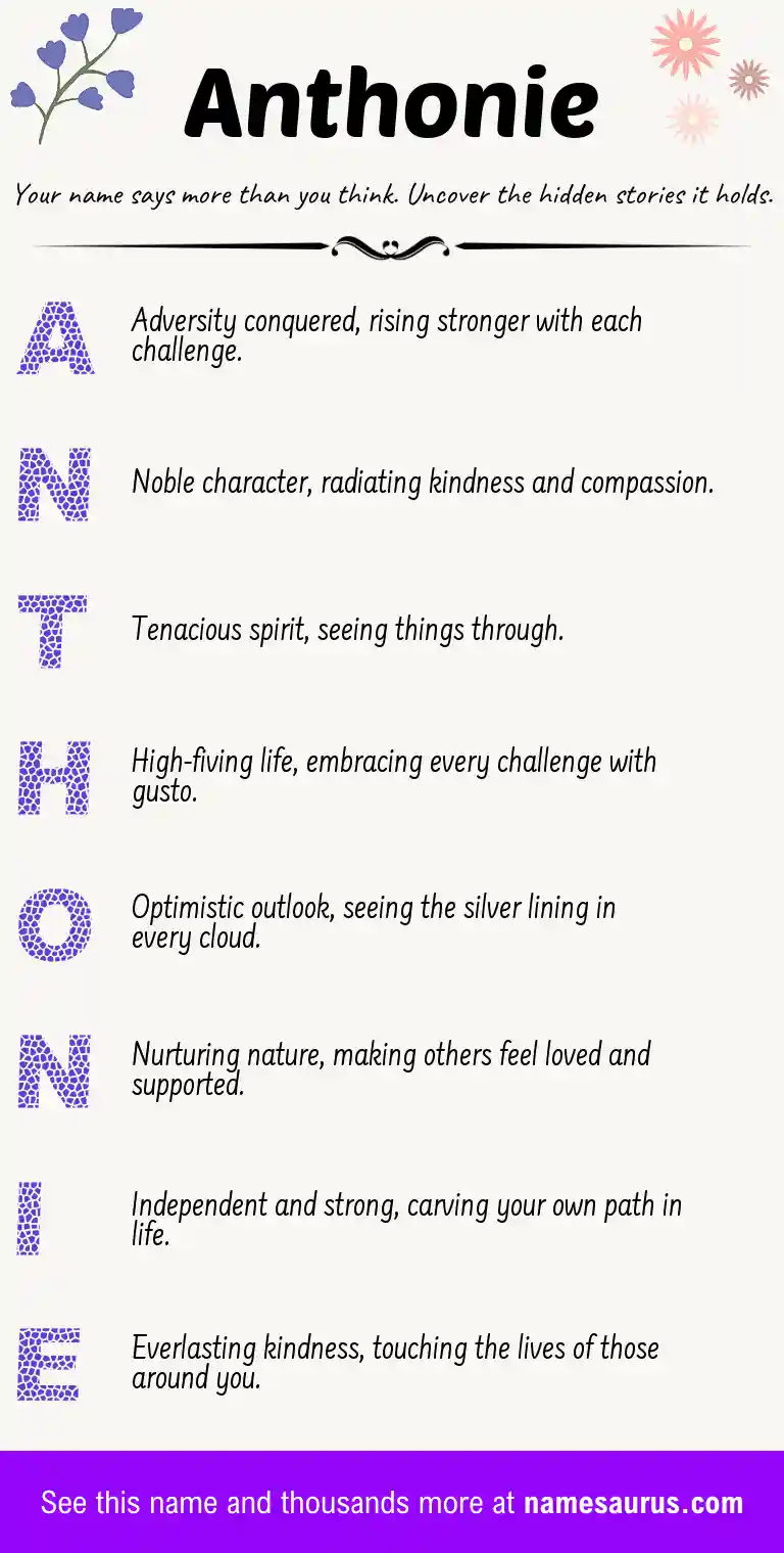 Acrostic poem about Anthonie.