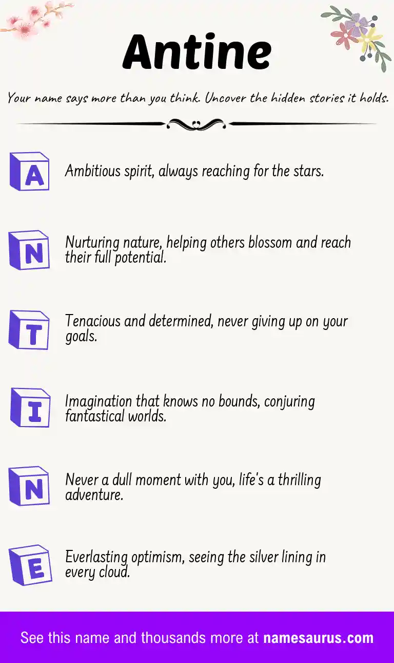 Acrostic poem about Antine.