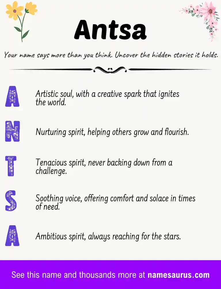 Acrostic poem about Antsa.