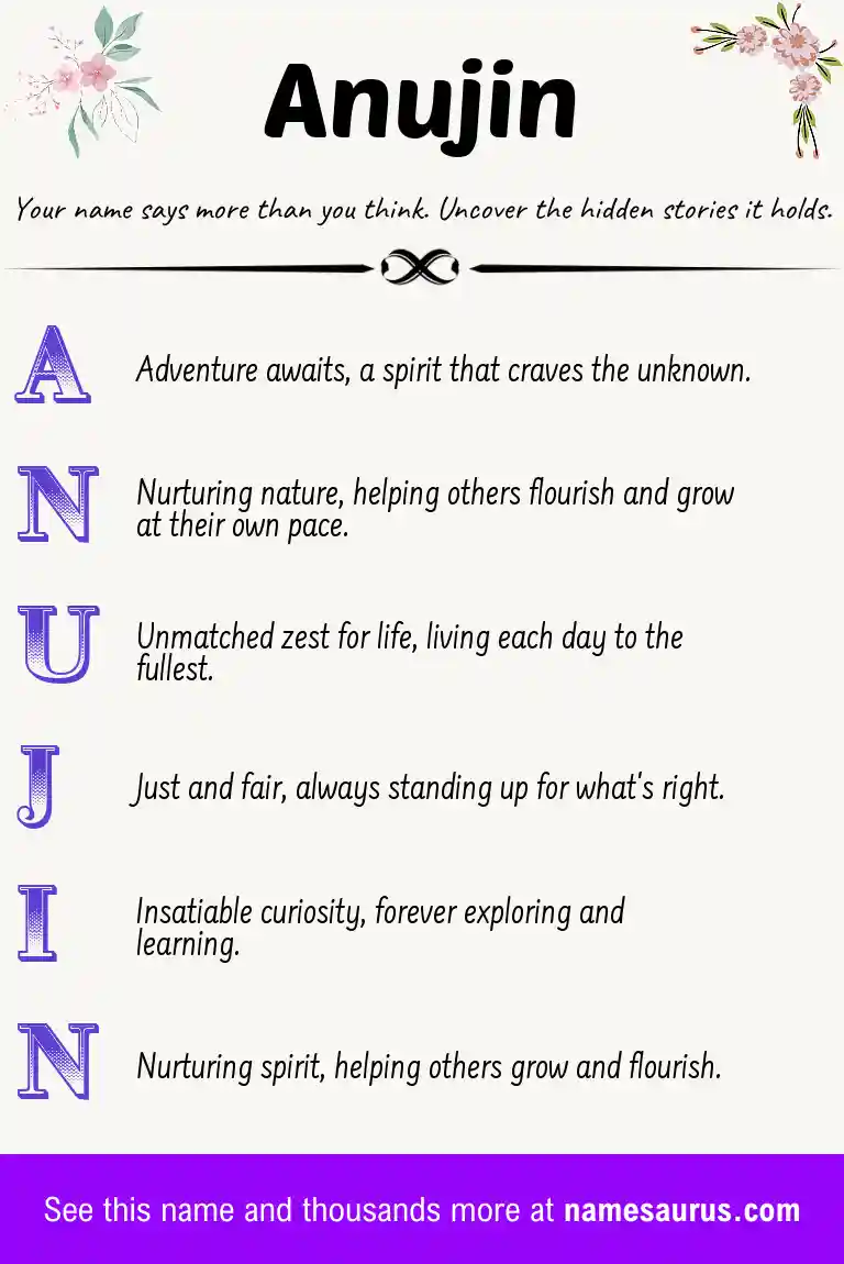 Acrostic poem about Anujin.