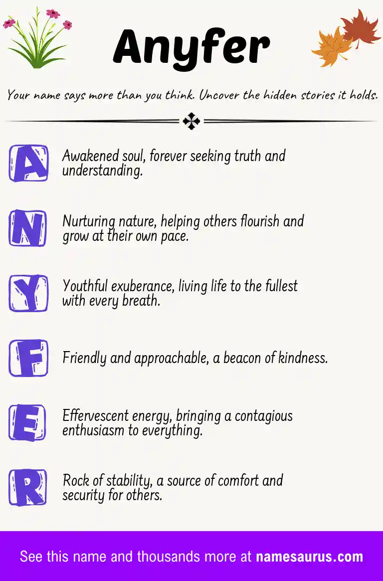 Acrostic poem about Anyfer.