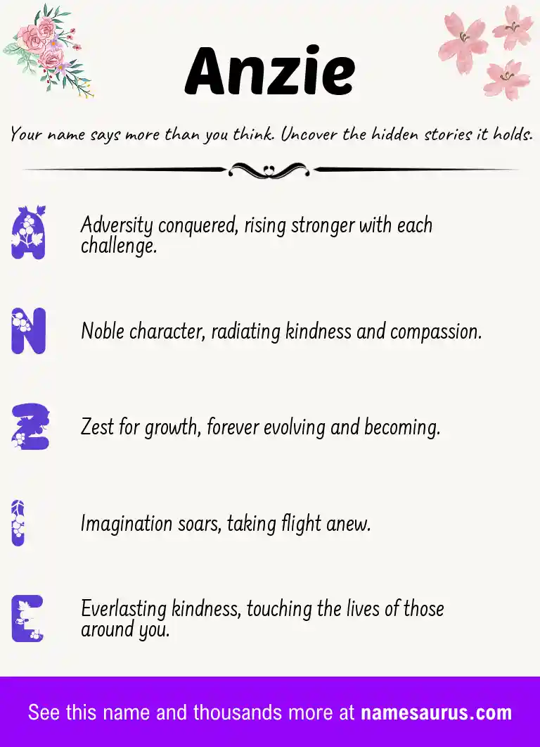 Acrostic poem about Anzie.