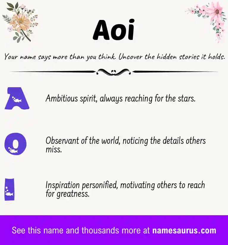 Acrostic poem about Aoi.