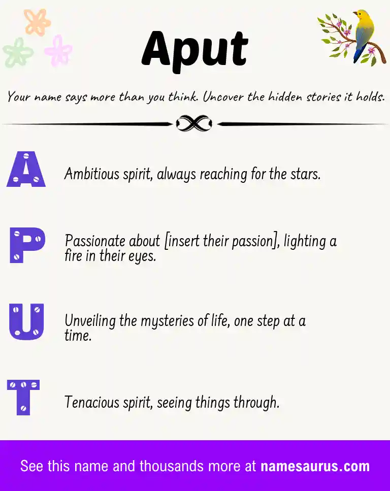Acrostic poem about Aput.