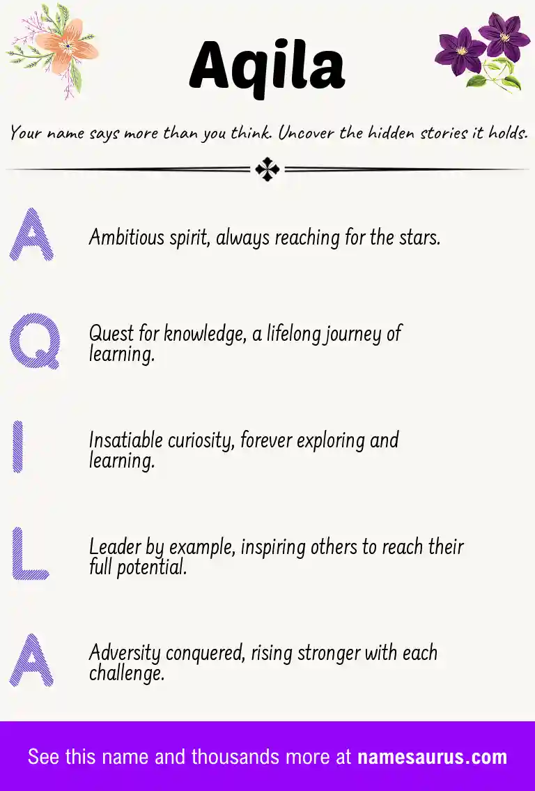 Acrostic poem about Aqila.