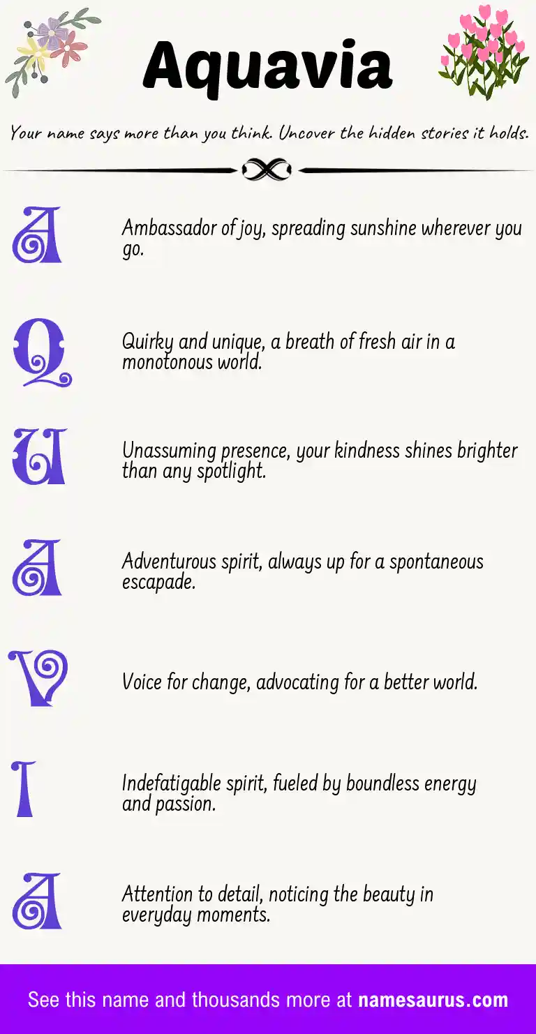 Acrostic poem about Aquavia.