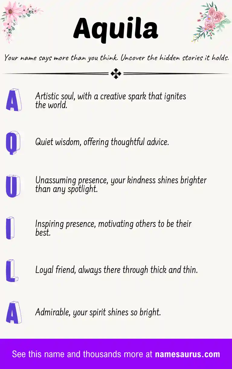 Acrostic poem about Aquila.