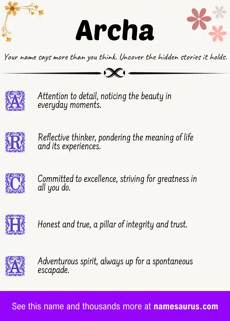 Acrostic poem about Archa.