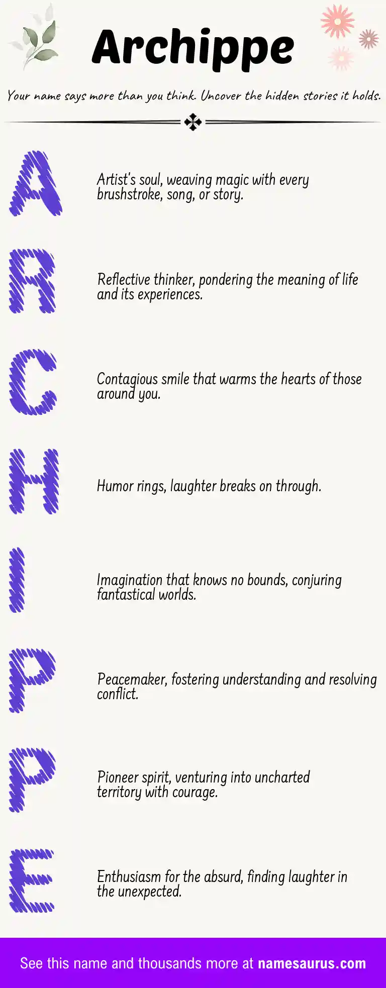 Acrostic poem about Archippe.