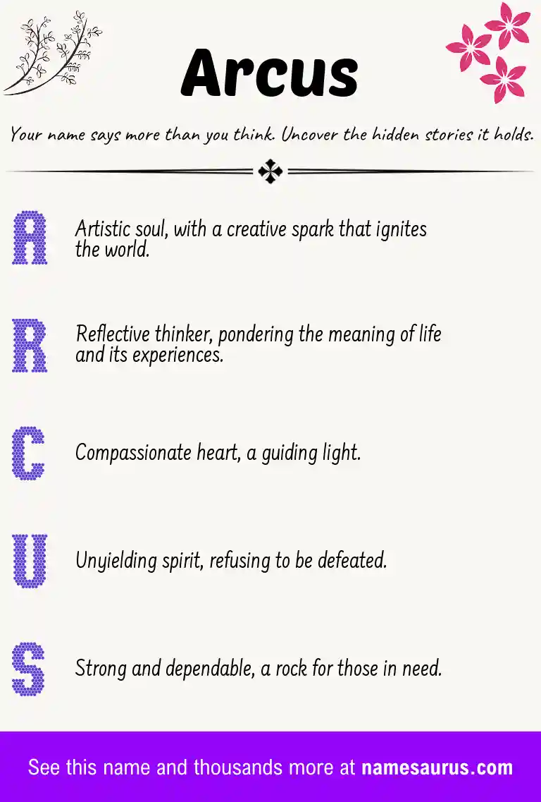 Acrostic poem about Arcus.