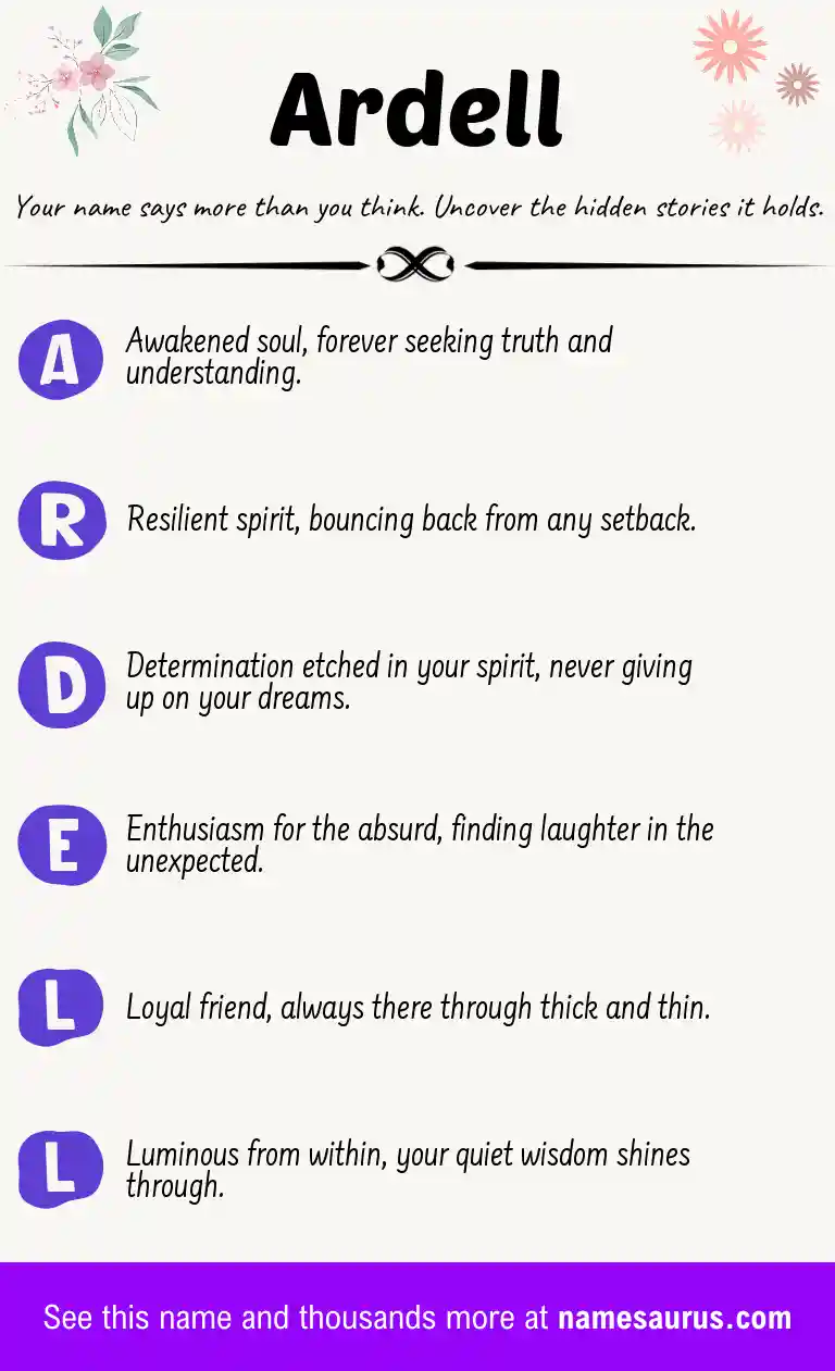 Acrostic poem about Ardell.