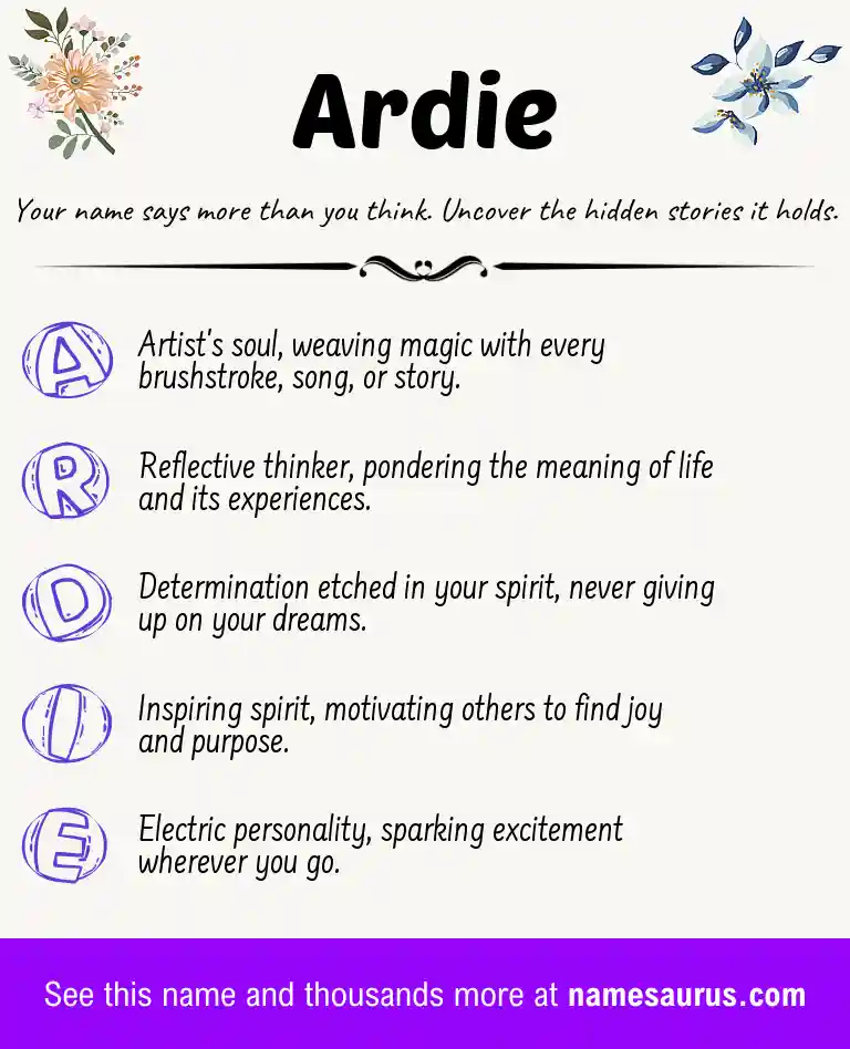 Acrostic poem about Ardie.