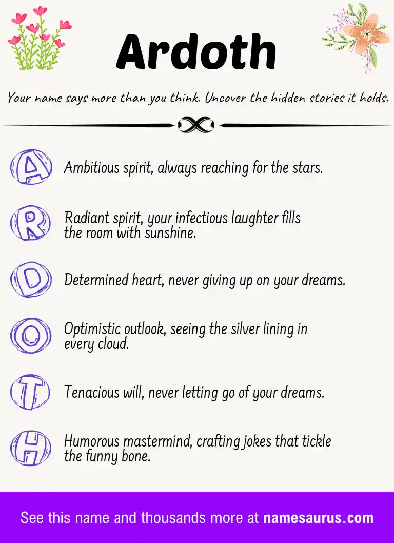 Acrostic poem about Ardoth.